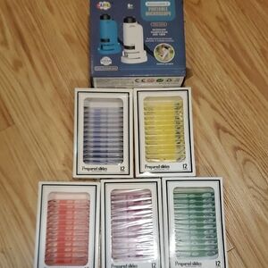 2-Pack Portable Microscope Set w/ 60 Prepared Slides (STEAM Toy)
